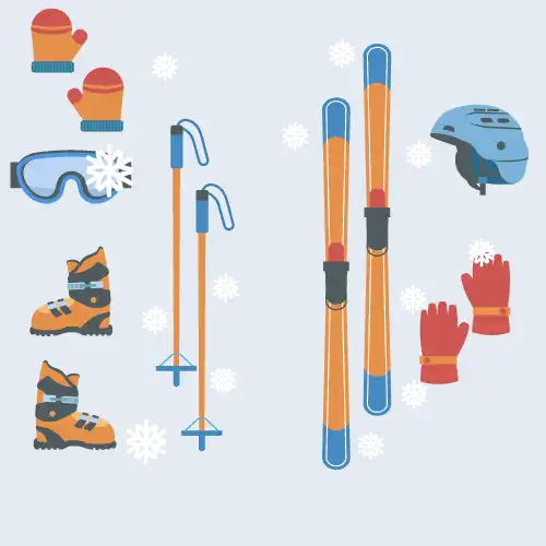 어린이 스키강습 방한 대책 필수 - 스키강습 이미지 스키장 준비물